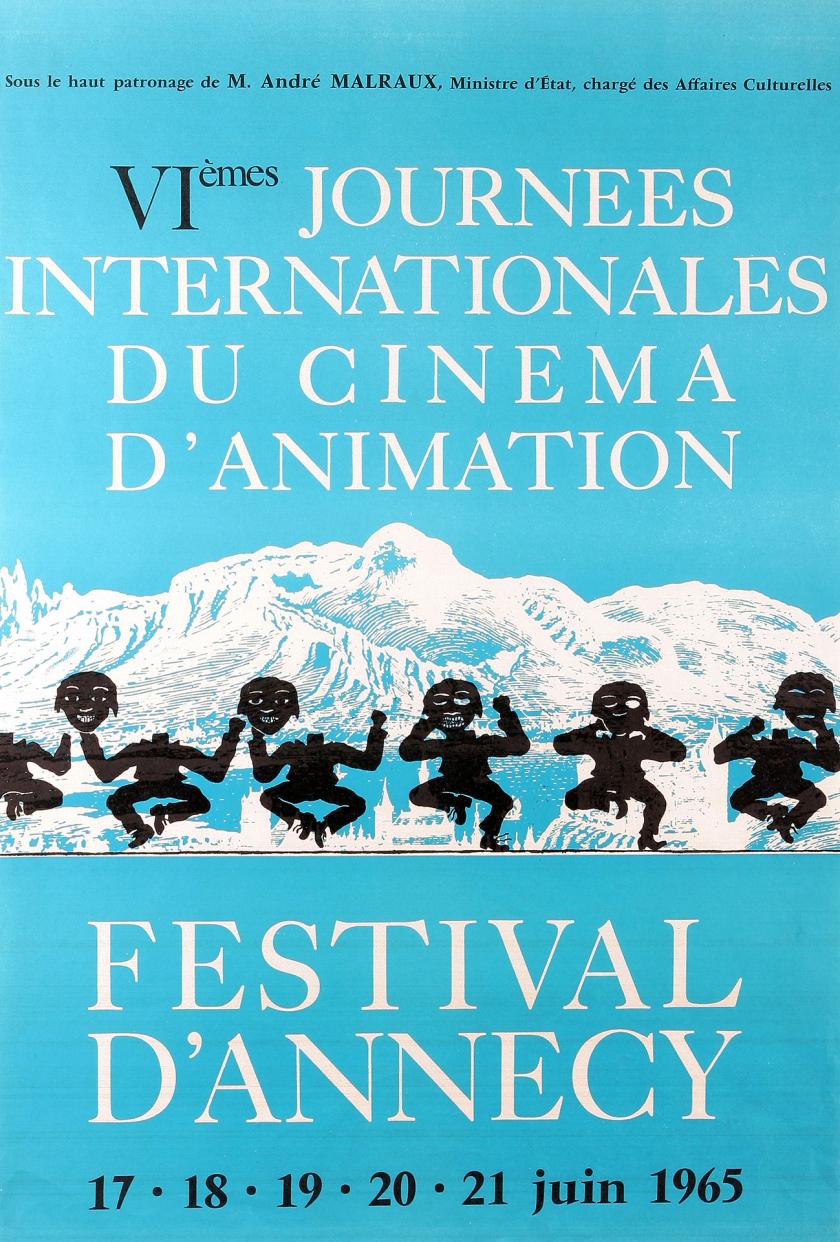 Affiche des 6e journées internationales du cinéma d'animation à Annecy du 17 au 21 juin 1965