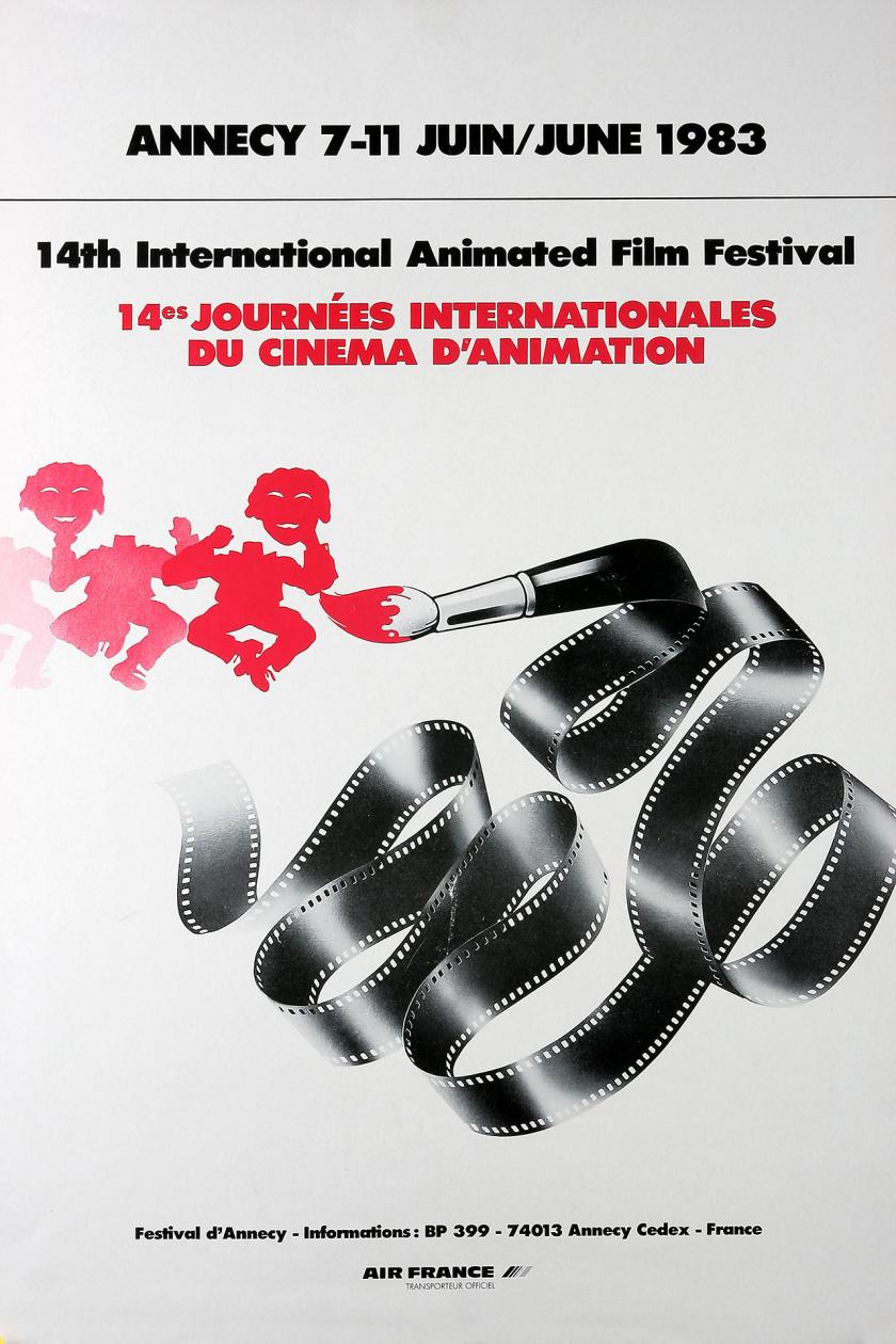 Affiche (3e version) des 14e journées internationales du cinéma d'animation à Annecy du 7 au 11 juin 1983