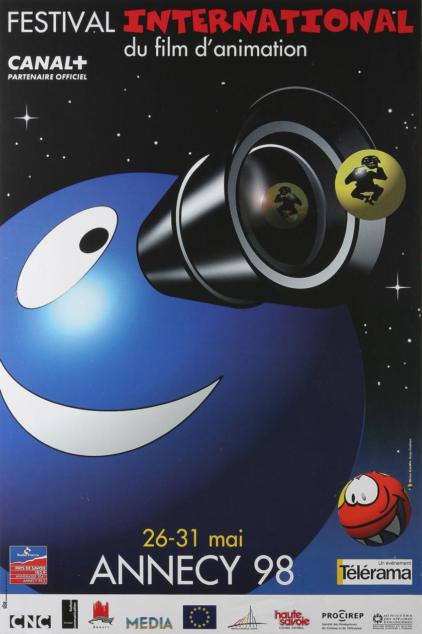 Affiche du festival international du film d'animation d'Annecy du 26 au 31 mai 1998