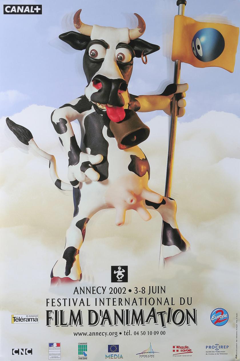 Affiche du festival international du film d'animation d'Annecy du 3 au 8 juin 2002
