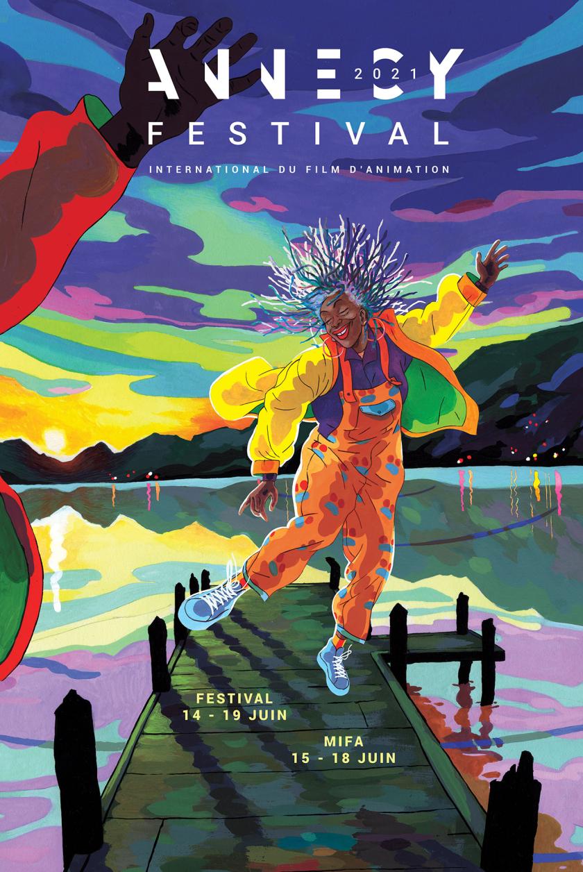 Affiche du Festival international du film d'animation d'Annecy du 14 au 19 juin 2021