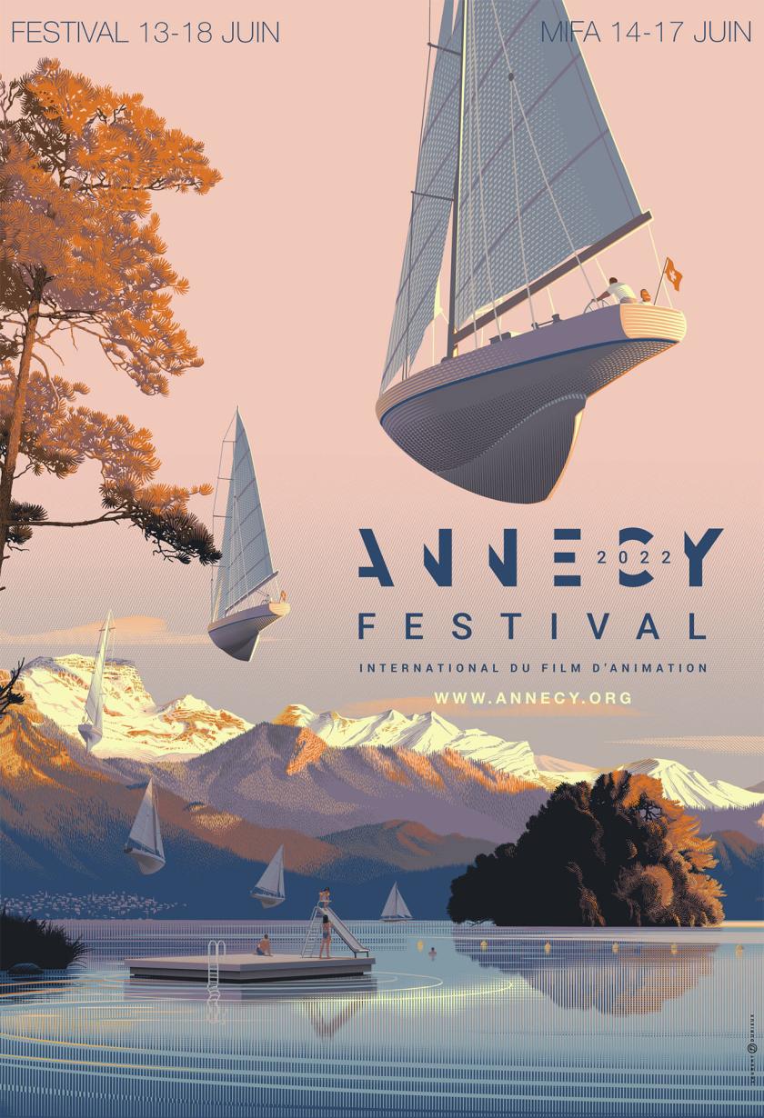 Affiche du Festival international du film d'animation d'Annecy du 13 au 18 juin 2022