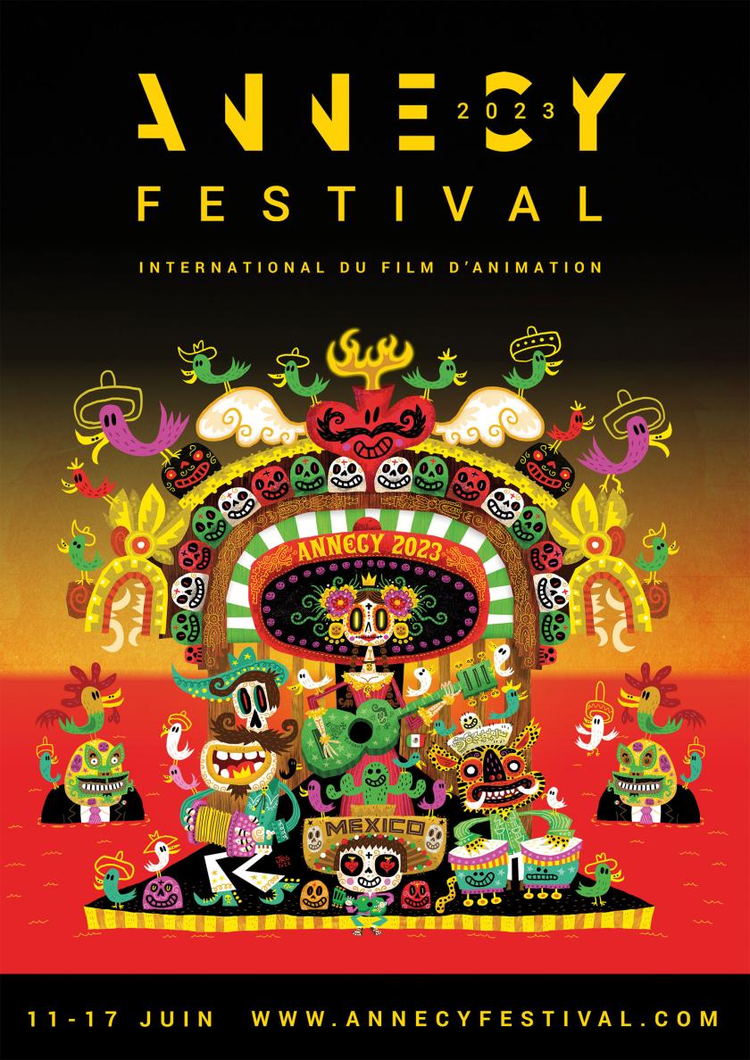 Affiche du Festival international du film d'animation d'Annecy du 12 au 17 juin 2023